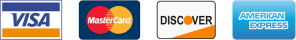 We accept Visa, MasterCard, Discover and American Express