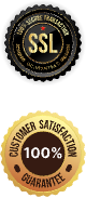 SSL secure transaction and 100% customer satisfaction guarantee