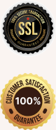 SSL secure transaction and 100% customer satisfaction guarantee